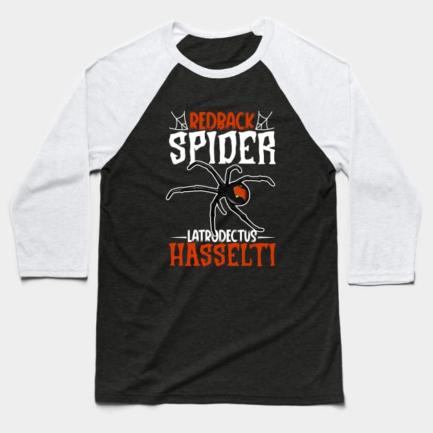 Redback spider Baseball T-Shirt by Modern Medieval Design